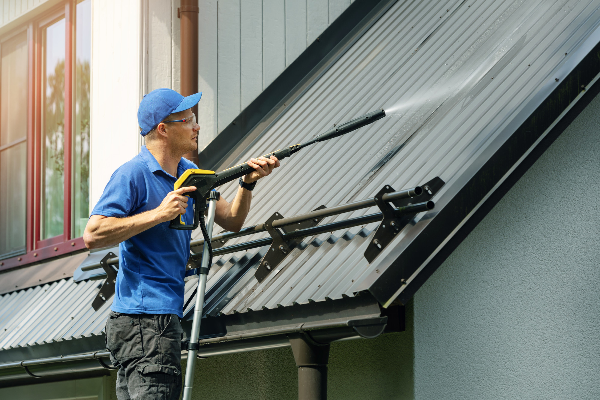 power washing roof