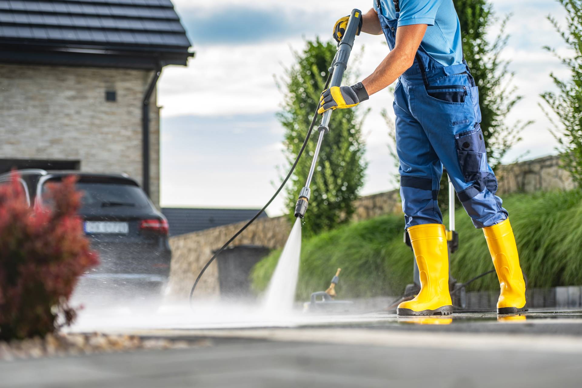power wash driveway