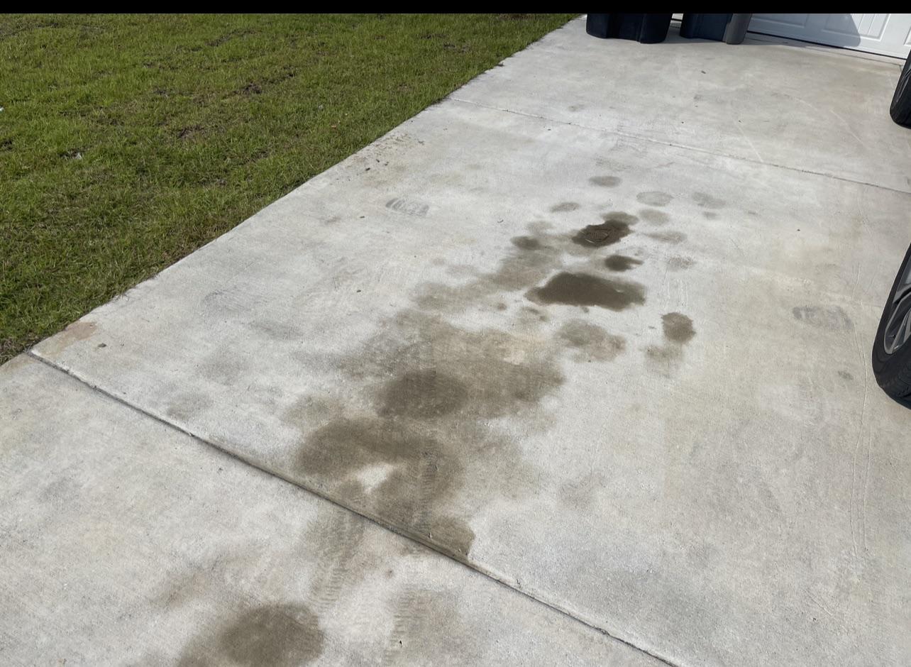 pressure washing oil stains