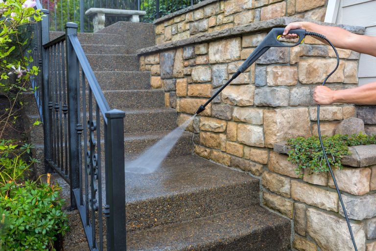 Power Wash Concrete Steps