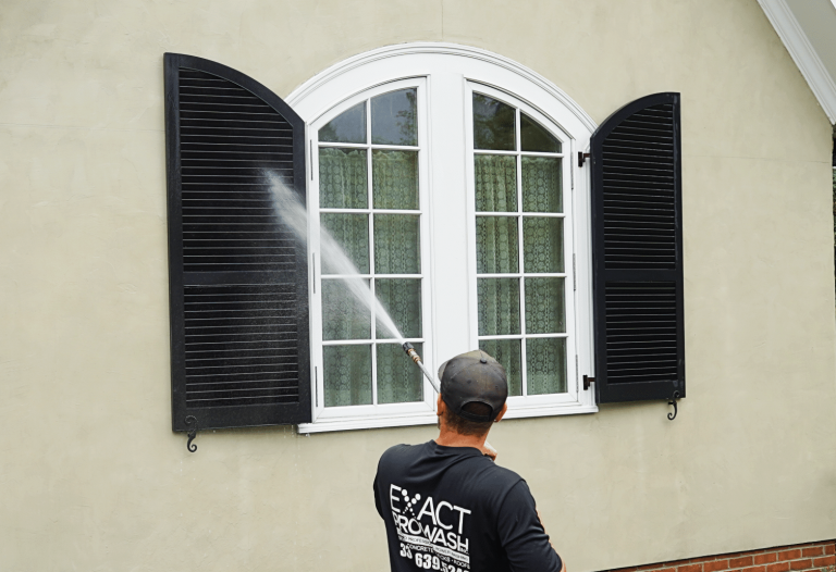 Power Wash Exterior Window Shutters