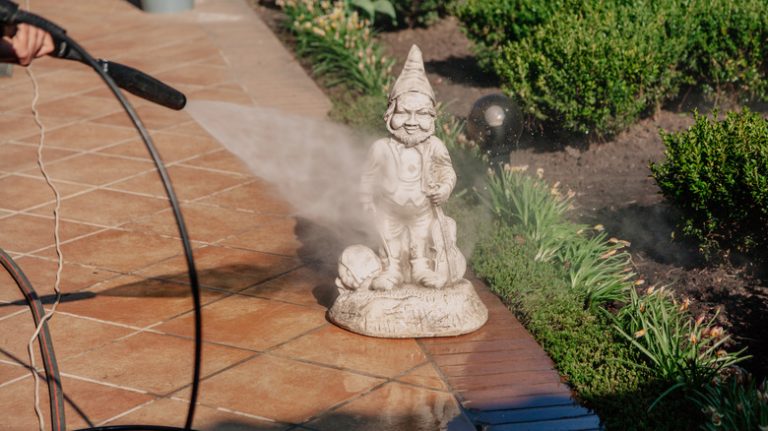 Pressure Wash Garden Statues
