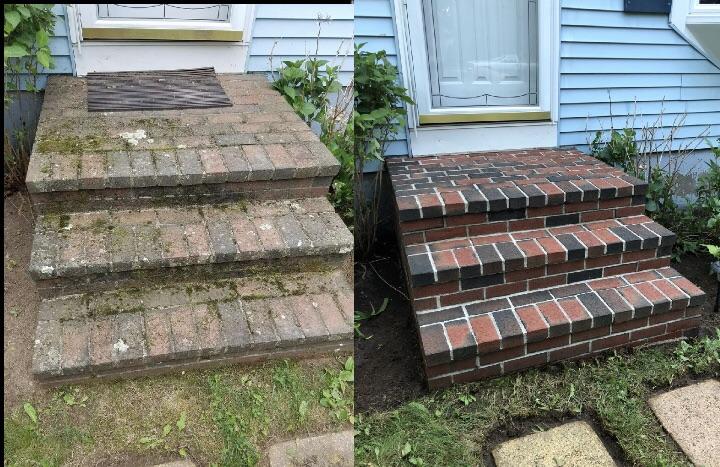 before and after power washing