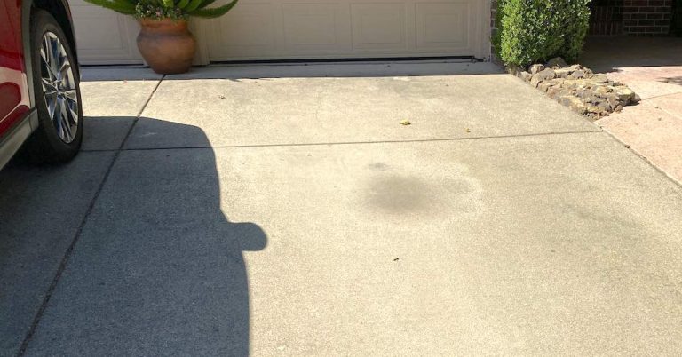 concrete driveway oil stain