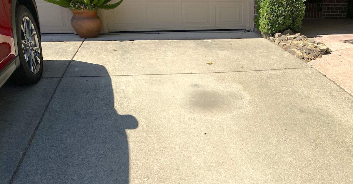 concrete driveway oil stain