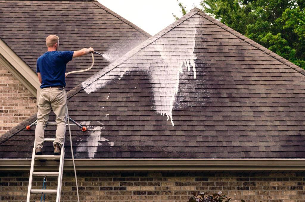 power wash roof shingles
