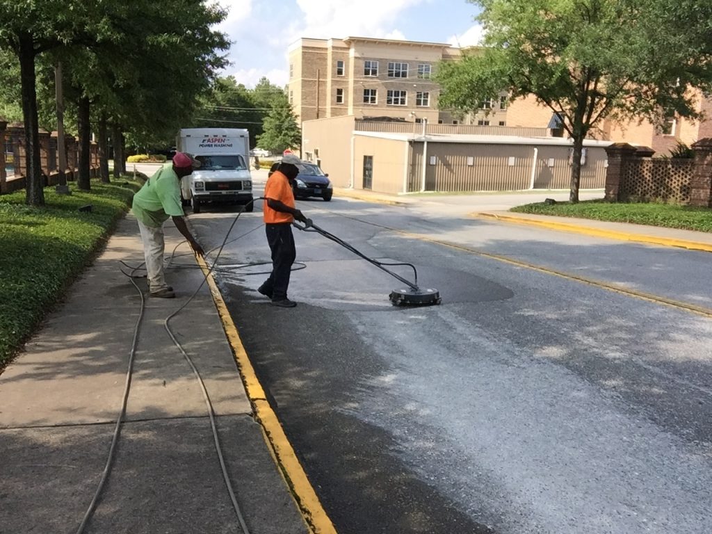 power washing asphalt