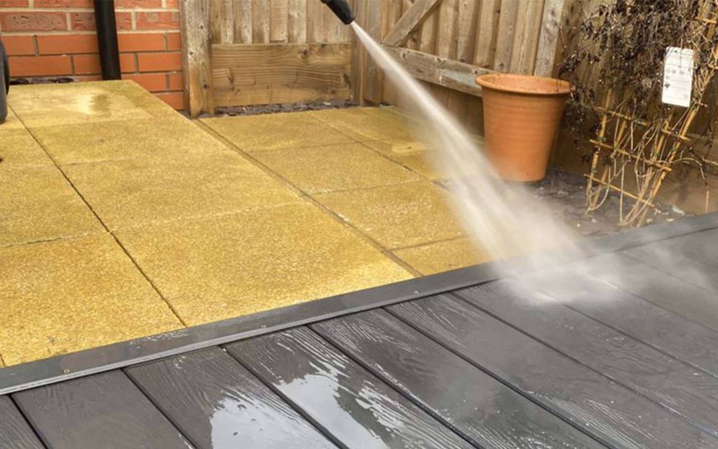 power washing composite decking