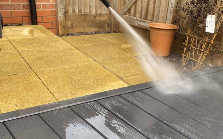 power washing composite decking