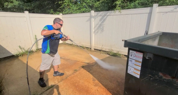 power washing dumpster