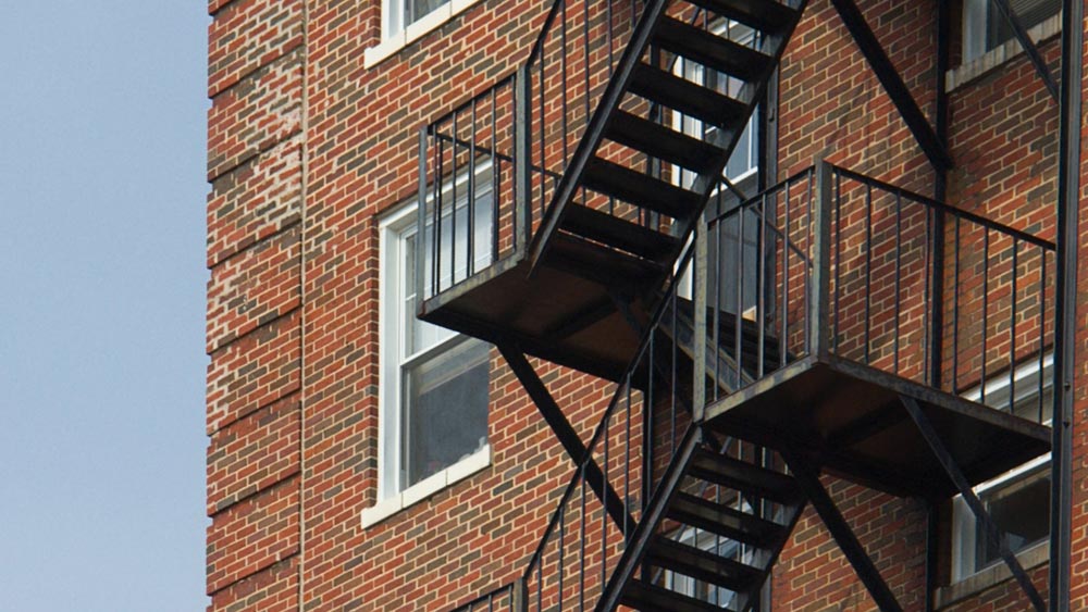 power washing fire escape