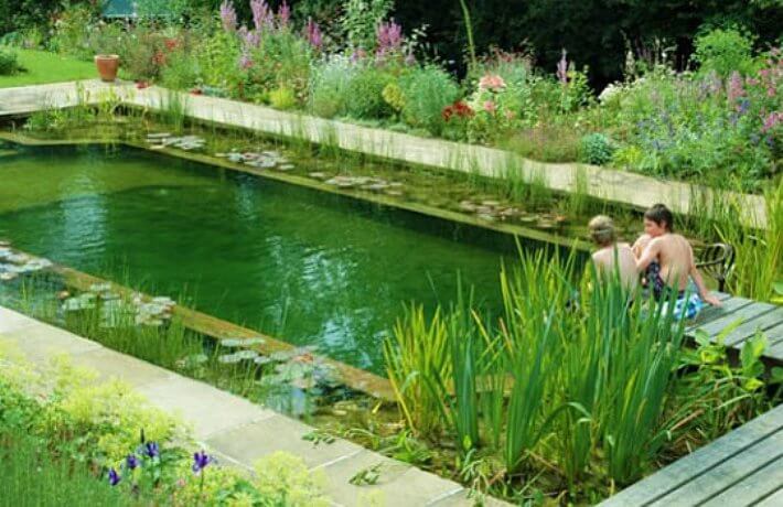 power washing natural swimming ponds
