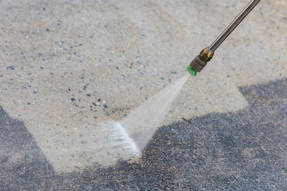 power washing oil stains