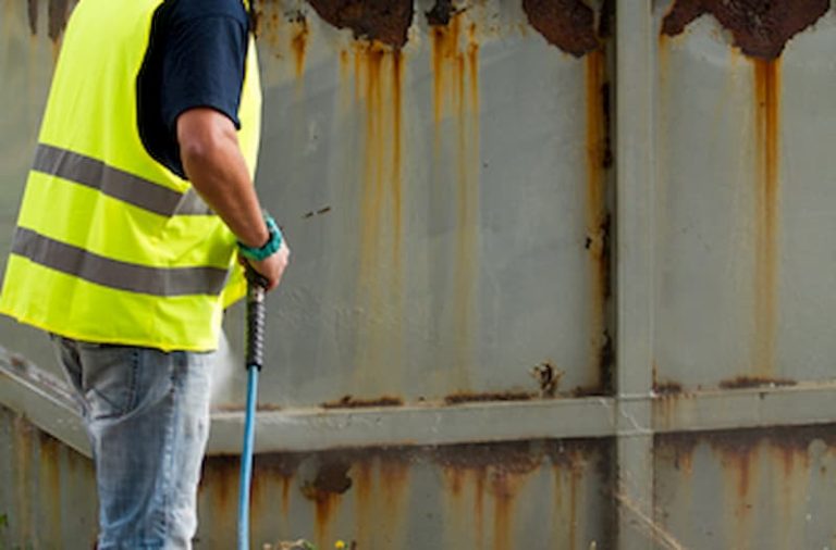 power washing rust