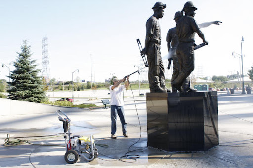 power washing sculpture