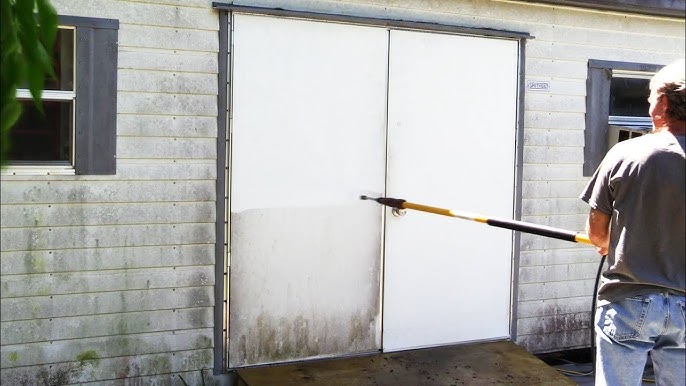 power washing shed