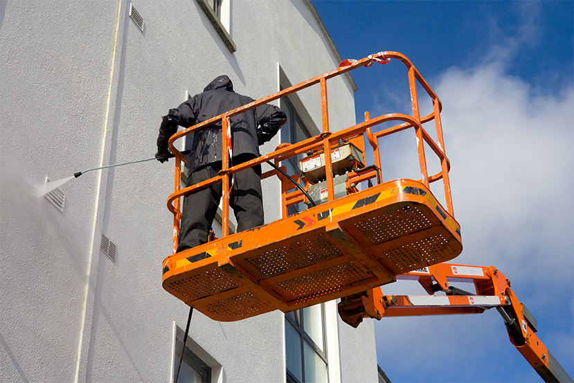 power washing skyscrapers