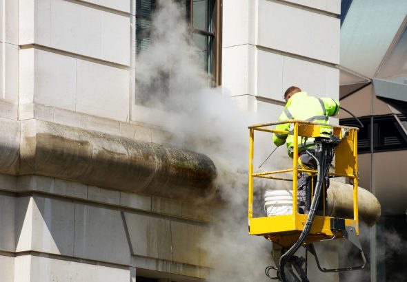 power washing smoke stains