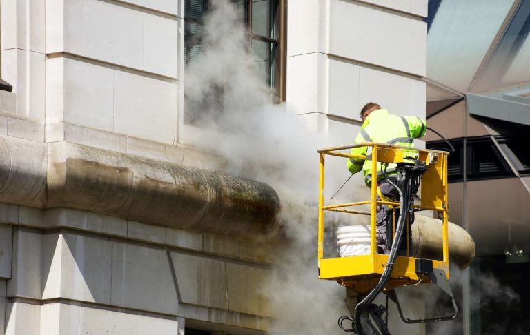 power washing smoke stains