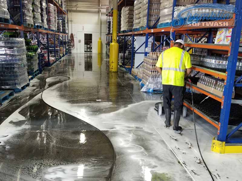 power washing warehouse