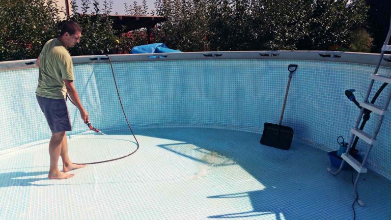 pressure wash above ground pool