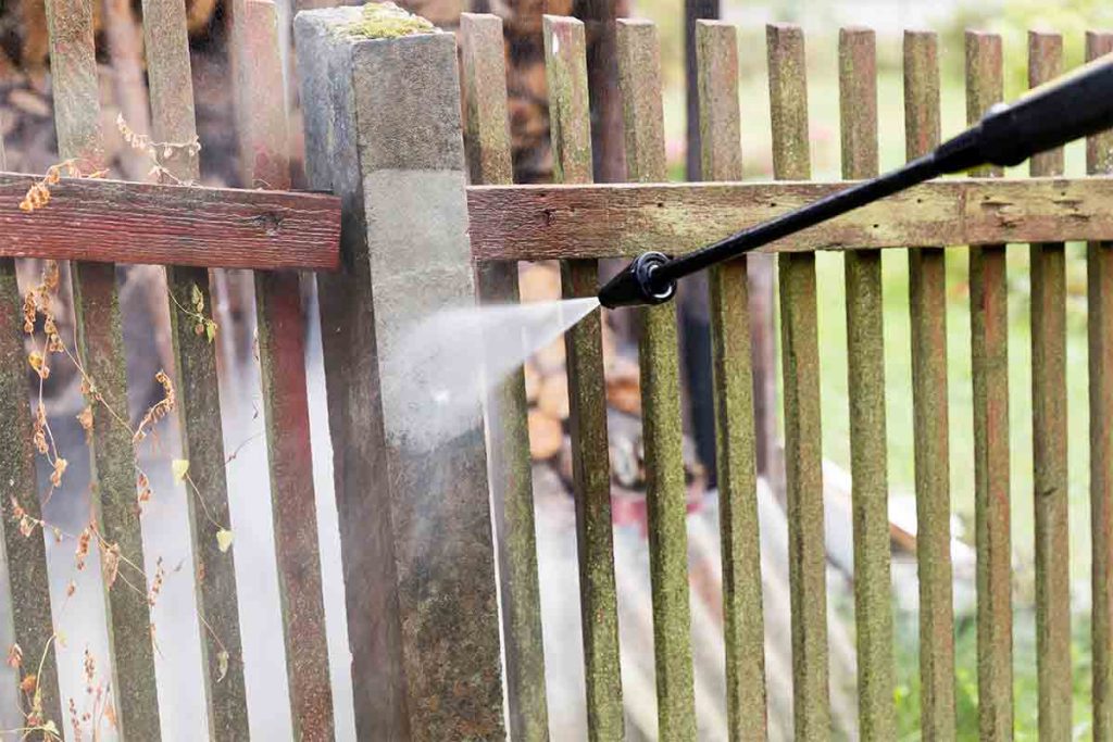 pressure wash fence
