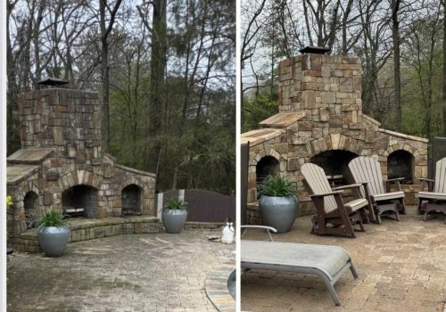 pressure wash outdoor fireplace
