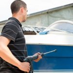 pressure washing boat