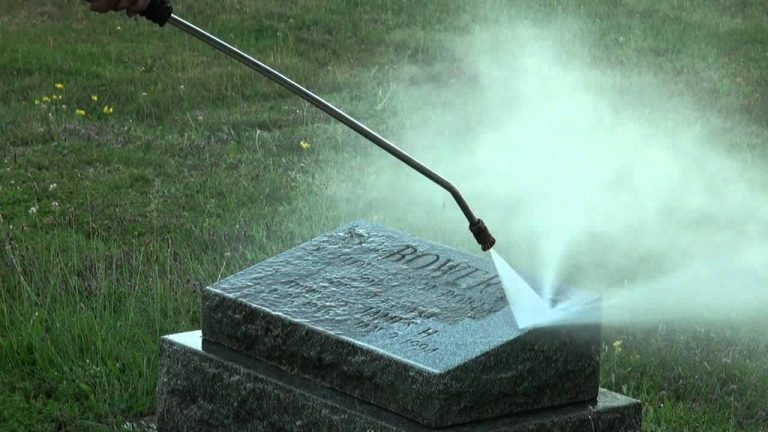 pressure washing cemetery