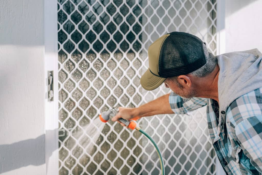 pressure washing screen door