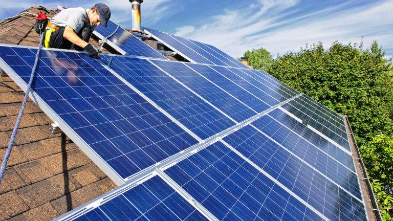 solar panels on home